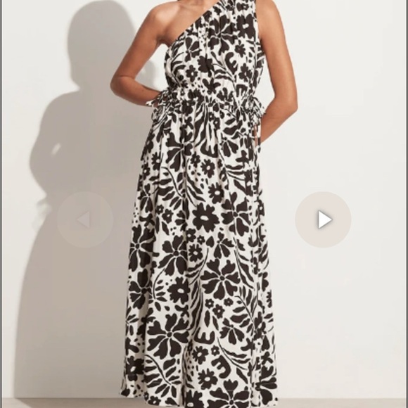 Faithfull The Brand Lucila Midi Dress in Black & White Graphic Floral Dress (4) - Picture 7 of 7